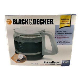 Black & Decker WHITE 12 Cup 3380 Replacement Glass Carafe Open Box Never Used